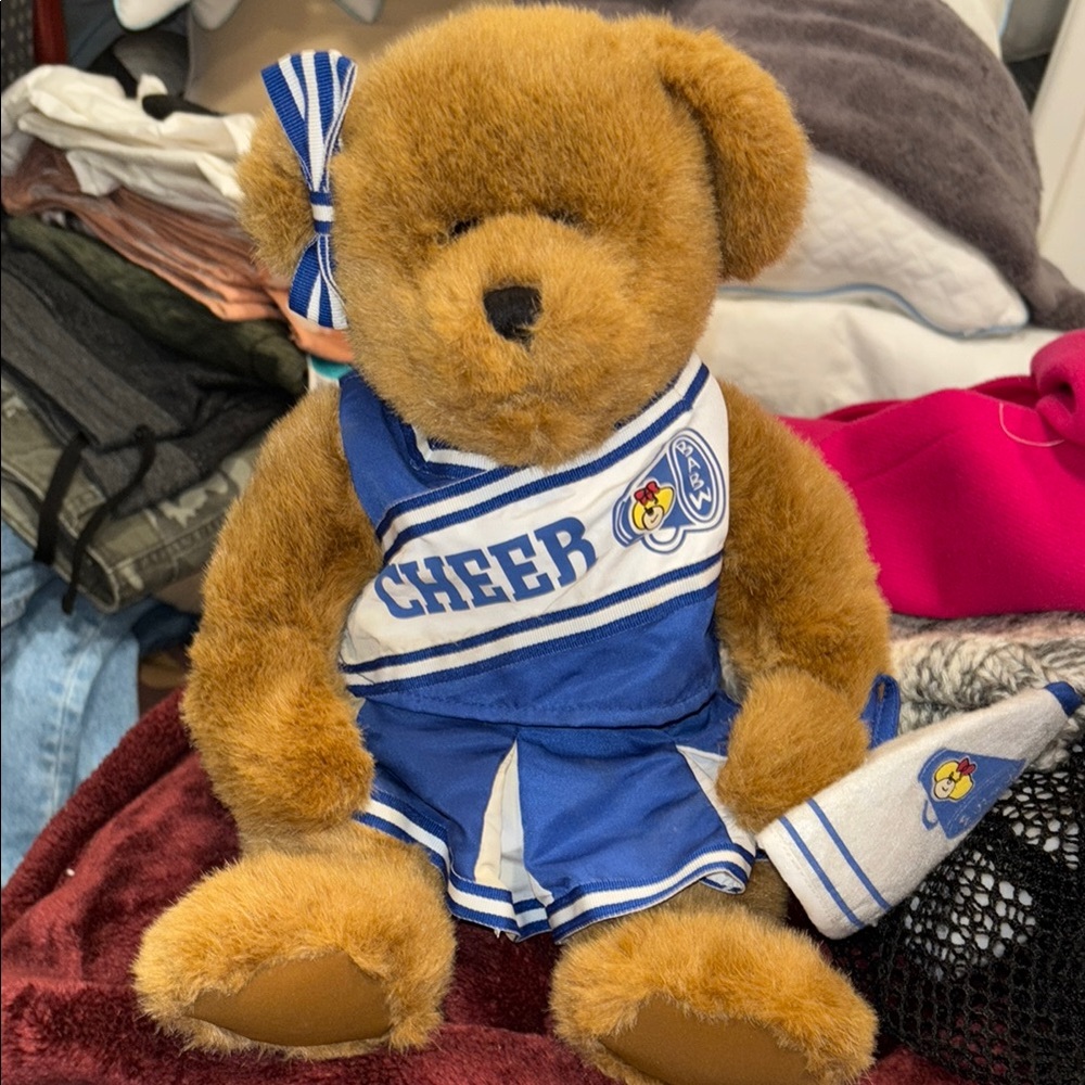 Cheerleader Teddy Bear with Blue Outfit